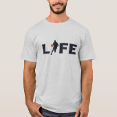 バスケットボール選手のライフブルー文字 Tシャツ (正面)