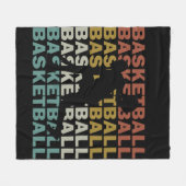 バスケットボール選手のヴィンテージレトロスタイル フリースブランケット (正面(横))