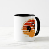 バスケットボール選手のヴィンテージ マグカップ (正面右)