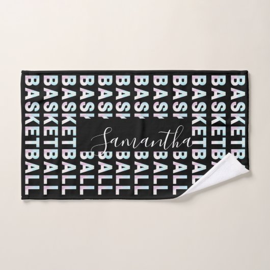 バスケットボール選手の名パーソナライズされた前自筆画ネオン ハンドタオル (ハンドタオル)