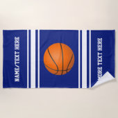 バスケットボール選手の名前のチーム名前のカスタム色 ビーチタオル (正面)