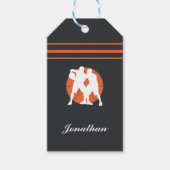 バスケットボール選手の名前イニシャルパーソナライズされたスポーツ ギフトタグ (正面)