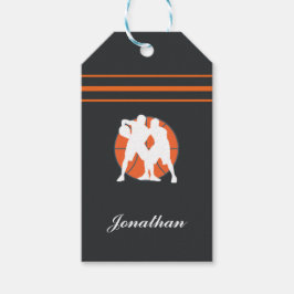 バスケットボール選手の名前イニシャルパーソナライズされたスポーツ ギフトタグ