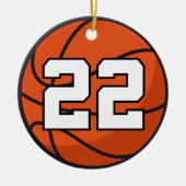 バスケットボール選手の均一第22ギフトのアイディア セラミックオーナメント (正面)