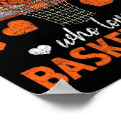 バスケットボール選手の女性バスクが大好きな女の子 ポスター (角)