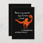 バスケットボール選手の母親の後信じに サンキューカード (正面/裏面)