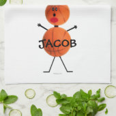 バスケットボール選手の漫画 キッチンタオル (折り畳み)