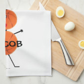 バスケットボール選手の漫画 キッチンタオル (四つ折り)