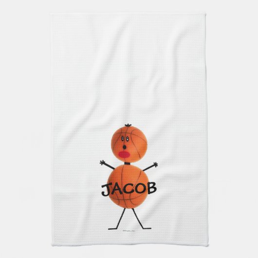 バスケットボール選手の漫画 キッチンタオル (縦)