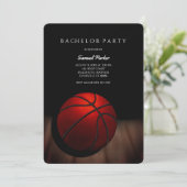 バスケットボール選手の独身パーティー / 誕生日パーティー スポーツ 招待状 (スタンド正面)