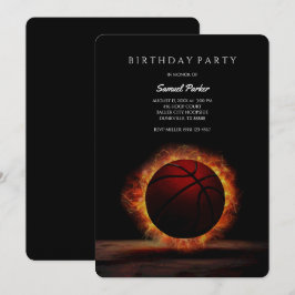バスケットボール選手の独身パーティー / 誕生日パーティー スポーツ 招待状