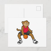 バスケットボール選手の猿 ポストカード (正面/裏面)