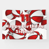 バスケットボール選手の誕生日パーティー赤い白 横断幕 (横)