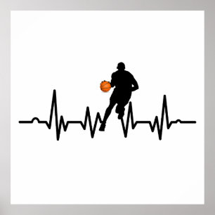 バスケットボール選手の鼓動ドリブル ポスター