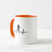 バスケットボール選手の鼓動ドリブル マグカップ (正面左)