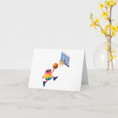 バスケットボール選手イースターエッグおもしろいスポーツボーイズ少年たち カード (黄色い花)