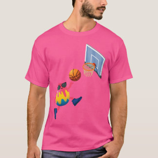 バスケットボール選手イースターエッグおもしろいスポーツボーイズ少年たち Tシャツ