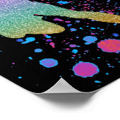 バスケットボール選手ガールコーチグラデーションチームコート ポスター (角)