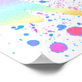 バスケットボール選手ガールコーチグラデーションチームコート ポスター (角)