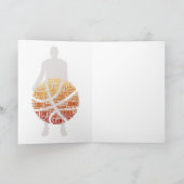 バスケットボール選手グラフィックスポーツ誕生日カード カード (内部)