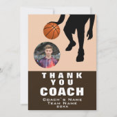 バスケットボール選手シルエットフォトコーチ サンキューカード (正面)