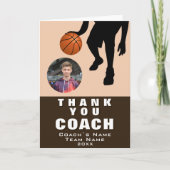バスケットボール選手シルエットフォトコーチ サンキューカード (正面)