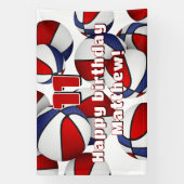 バスケットボール選手スポーツパーティー赤白青 横断幕 (縦)