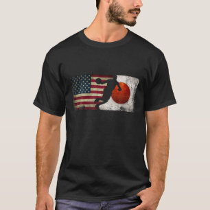 バスケットボール選手チームUSA日グランジ本国旗、トキー Tシャツ