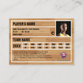 バスケットボール選手トレーディングカードお土産 コーリングカード (裏面)