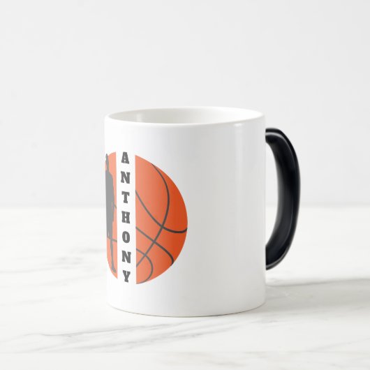 バスケットボール選手パーソナライズされたモーフィングマグ モーフィングマグカップ (正面右)
