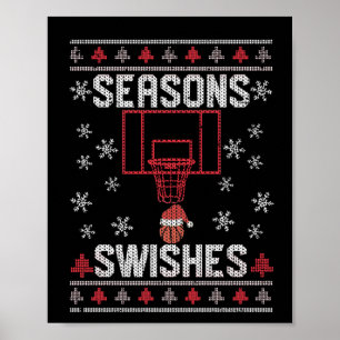 バスケットボール選手ファン醜いクリスマスPJ ポスター