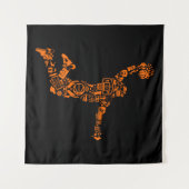 バスケットボール選手ヴィンテージスポーツアスリート タペストリー (正面(横))