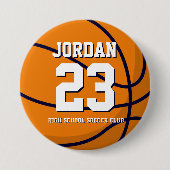 バスケットボール選手番号学校スポーツチーム 缶バッジ (正面)