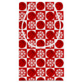 バスケットボール選手赤と白のカスタムクリスマス スモールペーパーバッグ (裏面)