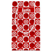 バスケットボール選手赤と白のカスタムクリスマス スモールペーパーバッグ (正面)