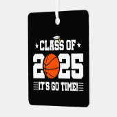 バスケットボール選手2025年上級卒業クラス メタルオーナメント (正面左)