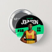 バスケットボール選手 シニアナイト オーダーメイド フォト スポーツ 缶バッジ (正面&裏面)