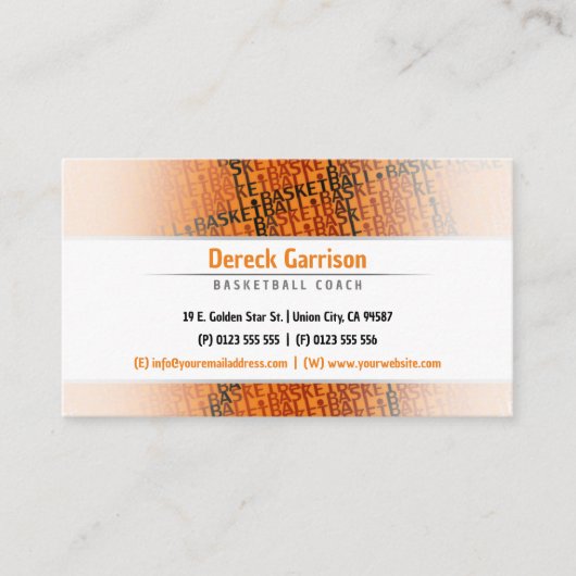 バスケットボール選手 |スポーツコーチ 名刺 (正面)