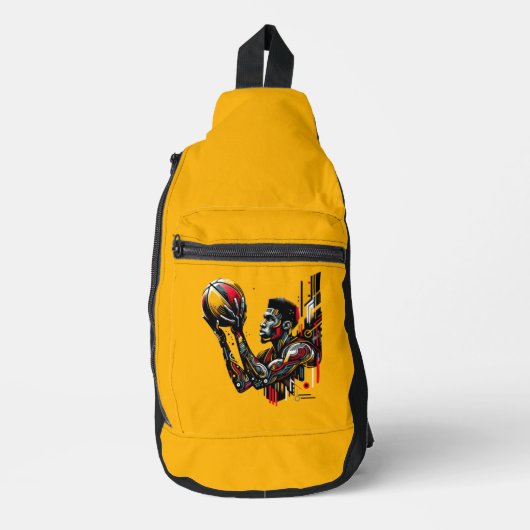 バスケットボール選手 スリングバッグ (正面)