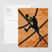 バスケットボール選手 ポストカード (正面/裏面)