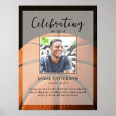 バスケットボール選手　人生最後の記念写真　お別れ ポスター (正面)