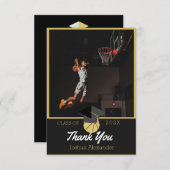 バスケットボール選手 現代の写真 卒業 クラス オブ サンキューカード (正面/裏面)