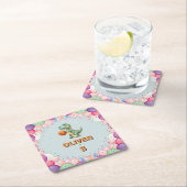 バスケットボール選手Tレックス誕生日 スクエアペーパーコースター (インサイチュ)