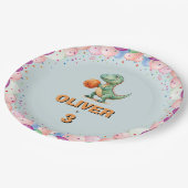 バスケットボール選手Tレックス誕生日 ペーパープレート (アングル)