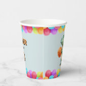 バスケットボール選手Tレックス誕生日 紙コップ (右)