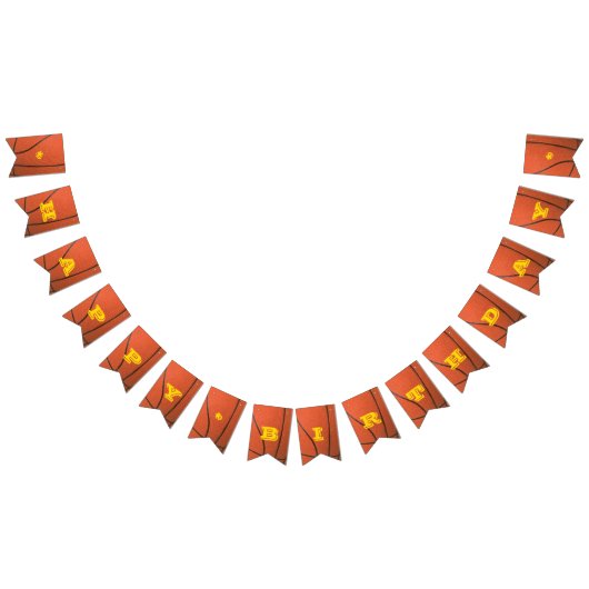 バスケットボール金ゴールドカスタムバナー バンティングフラッグ (全)