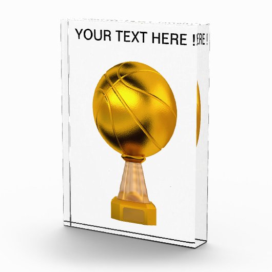 バスケットボール金ゴールドトロフィー フォトブロック (右)