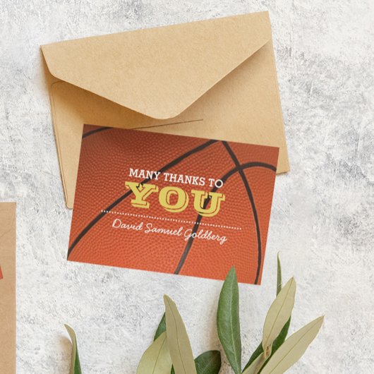 バスケットボール金ゴールドバー(ユダヤ教の)バル・ミツバーサンキューノート サンキューカード