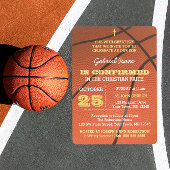 バスケットボール金ゴールド確認招待状 招待状
