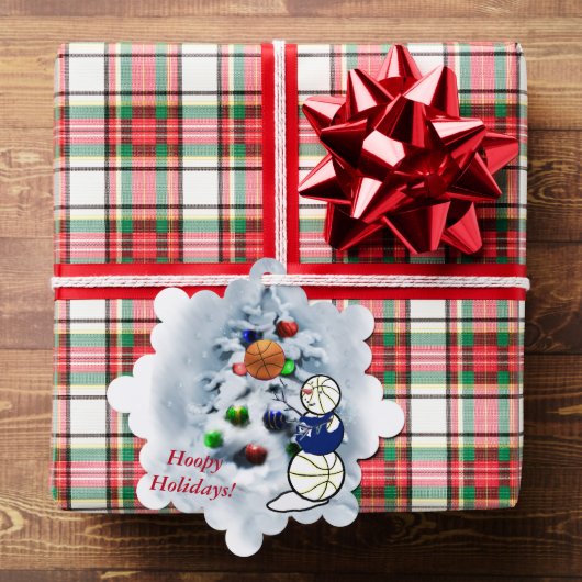 バスケットボール雪だるまクリスマス オーナメントカード (インサイチュ (ギフト))